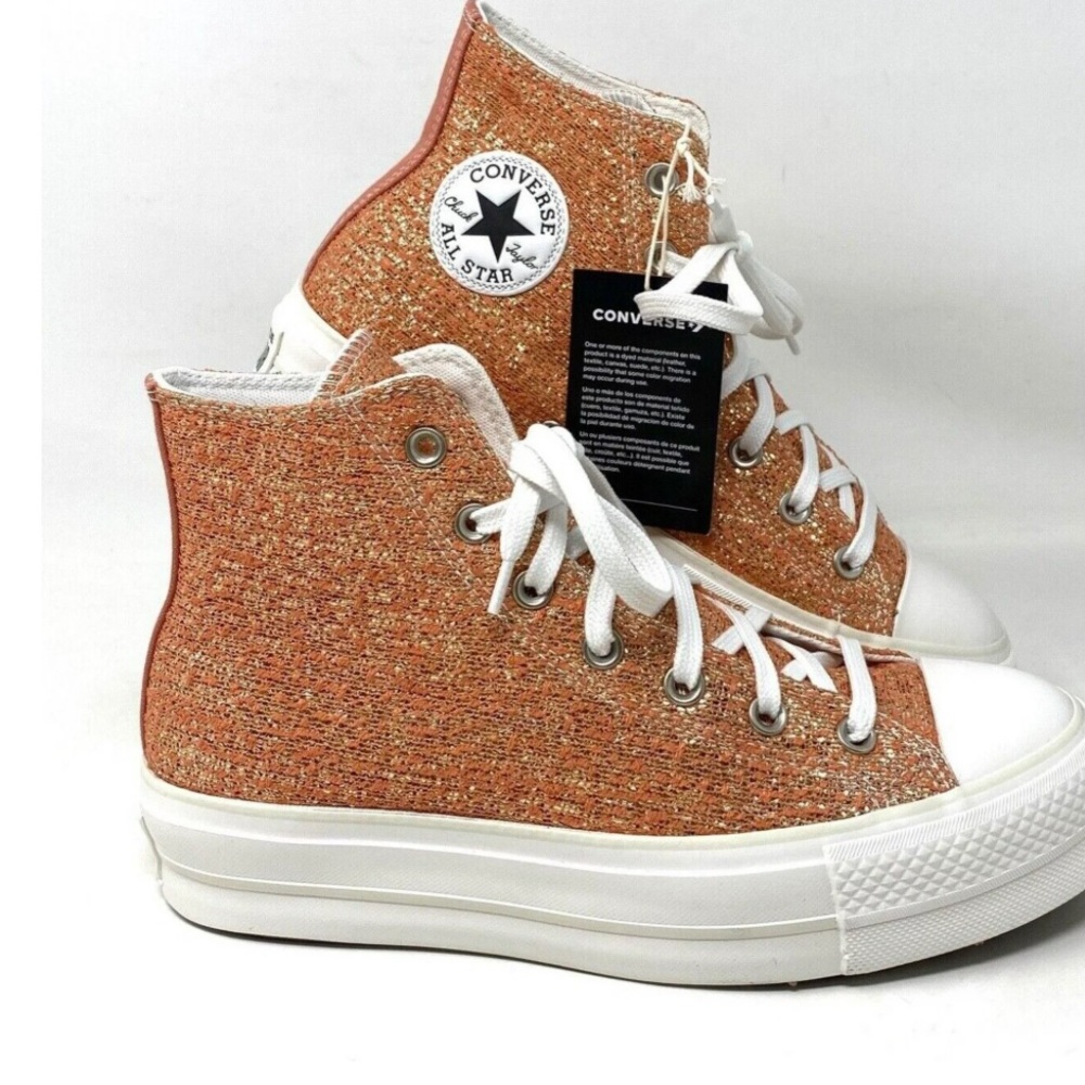 Converse Ctas Lift Platform High Top, Peach Sparkle C… Gem